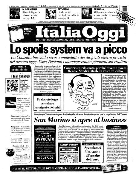 Italia oggi : quotidiano di economia finanza e politica